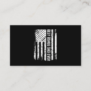 Manar Best Bonus Pappa All American Flagga Tshirt Visitkort