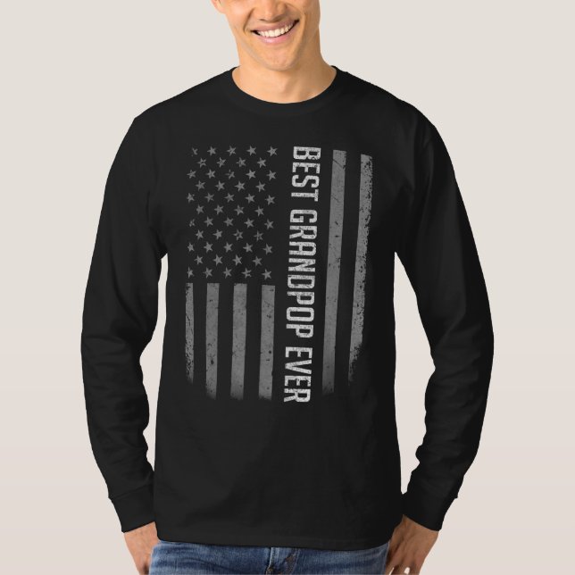 Manar Best Bonus Pappa Alltid American Flagga for  T Shirt (Framsida)