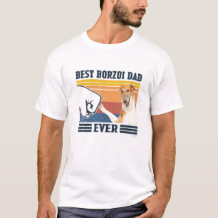 Manar Best Borzoi Pappa Alltid Rolig hund Älskare T Shirt