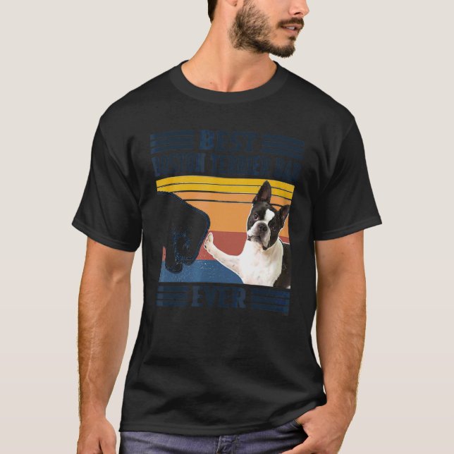 Manar Best Boston Terrier Pappa Alle Hund Pappor D T Shirt (Framsida)