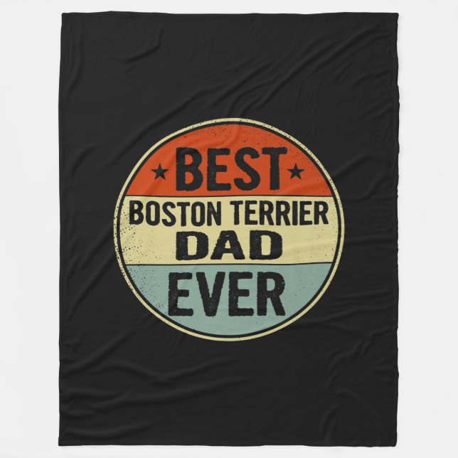 Manar Best Boston Terrier Pappa Reer Retro Stil Co Fleecefilt (Framsidan)