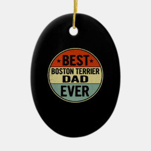 Manar Best Boston Terrier Pappa Reer Retro Stil Co Julgransprydnad Keramik
