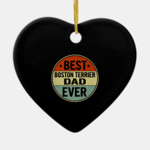 Manar Best Boston Terrier Pappa Reer Retro Stil Co Julgransprydnad Keramik