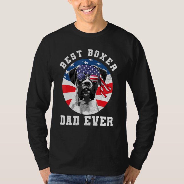 Manar Best Boxer Hund Pappa Alltid Hund Amerikansk T Shirt (Framsida)