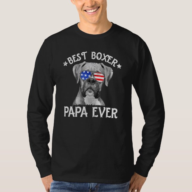 Manar Best Boxer Pappa - Amerikanska Flagga Pappa  T Shirt (Framsida)