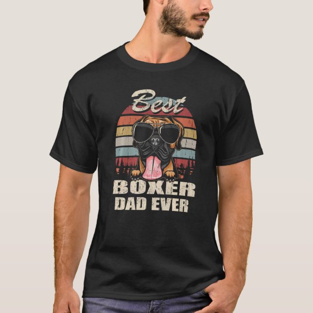 Manar Best Boxer Pappa Fars dag Coola Hund Vin T Shirt (Framsida)