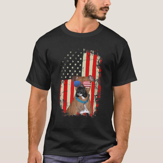Manar Best Boxer Pappa Now T Hund älskare Amerikan T Shirt (Framsida)