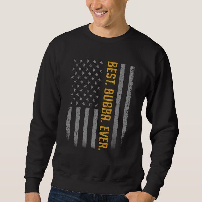 Manar Best Bubba.. USA:s Flagga för Far Lång Ärmad Tröja (Framsida)