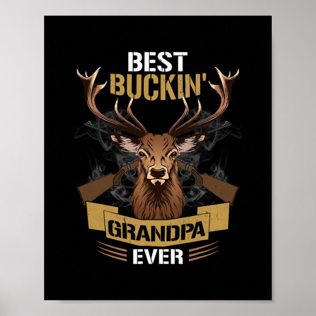 Manar Best Buckin Grandpa All Hjort Hunters Poster (Framsidan)