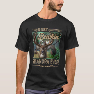 Manar Best Buckin Grandpa nånsin Shirt Hjort Hunti T