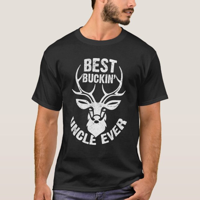Manar Best Buckin Onkel Hjort Hunters T Shirt (Framsida)
