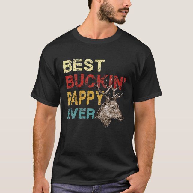 Manar Best Buckin Pappy Hjort Hunting Bucking F T Shirt (Framsida)