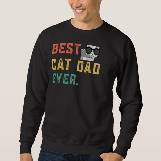 Manar Best Cat Pappa All Cat Pappa Funny Lång Ärmad Tröja (Framsida)