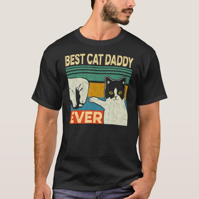 Manar Best Cat Pappa nånsin Cat Pappa Fars dag T Shirt (Framsida)