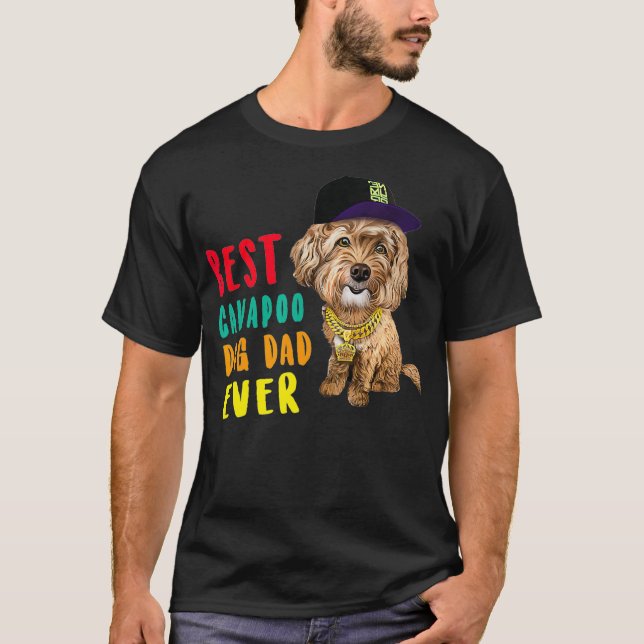 Manar Best Cavapoo Hund Pappa någonsin Fars dag Hi T Shirt (Framsida)