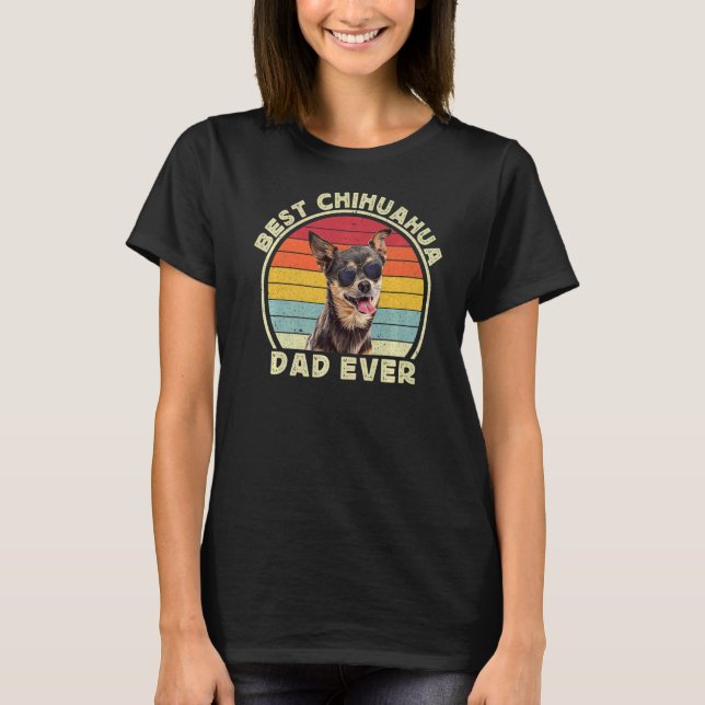 Manar Best Chihuahua Pappa För manar Retro Black C T Shirt (Framsida)