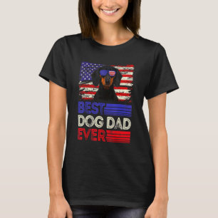 Manar Best Dachshund Pappa All American Flagga Pat T Shirt