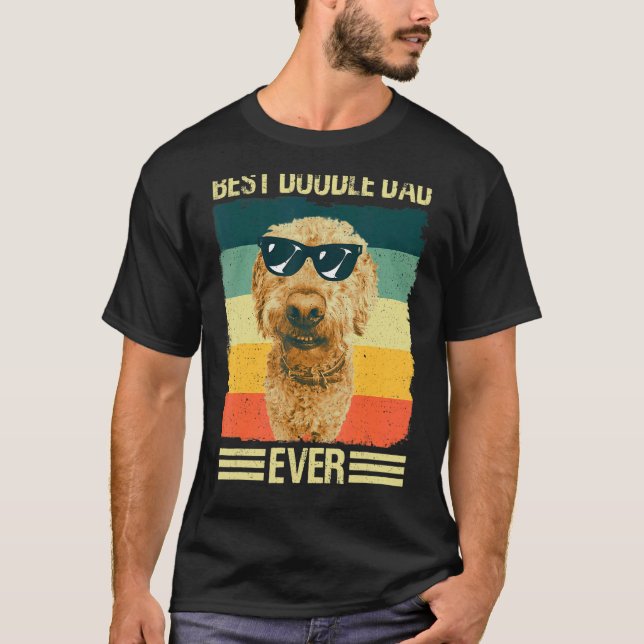 Manar Best Doodle Pappa Far Hund T Shirt (Framsida)