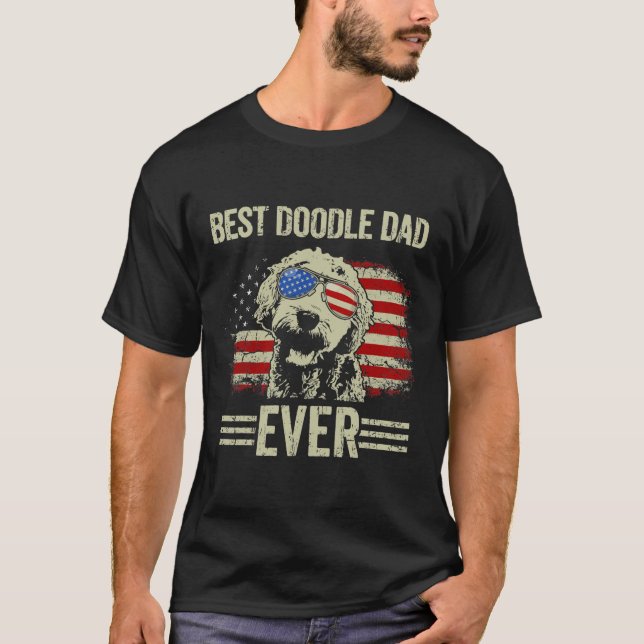 Manar Best Doodle Pappa någonsin the Goldendoodle  T Shirt (Framsida)