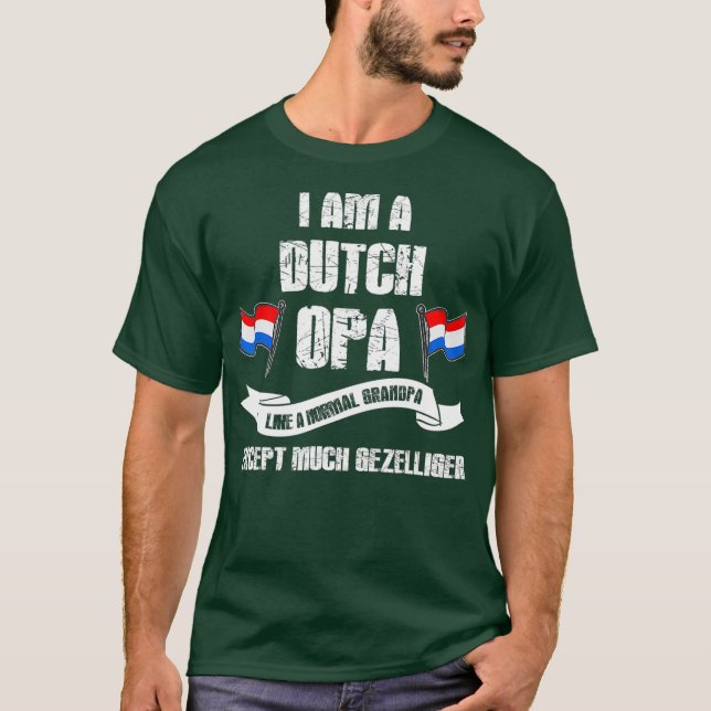 Manar Best Dutch Grandpa Opa Gezelliger Funny T Shirt (Framsida)