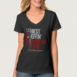 Manar Best Effin Bonus Pappa Aldrig Pappa Gun Höge T Shirt