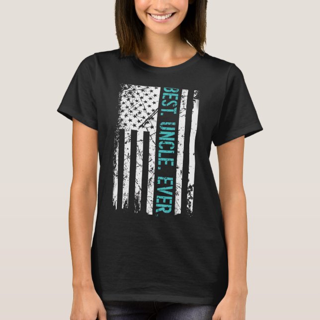 Manar Best farbror Aldris USA Flagga Fars dag T Shirt (Framsida)