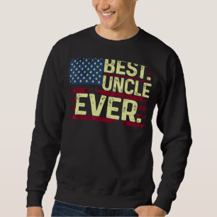 Manar Best farbror Unamerikansk Patriotic USA flag Lång Ärmad Tröja
