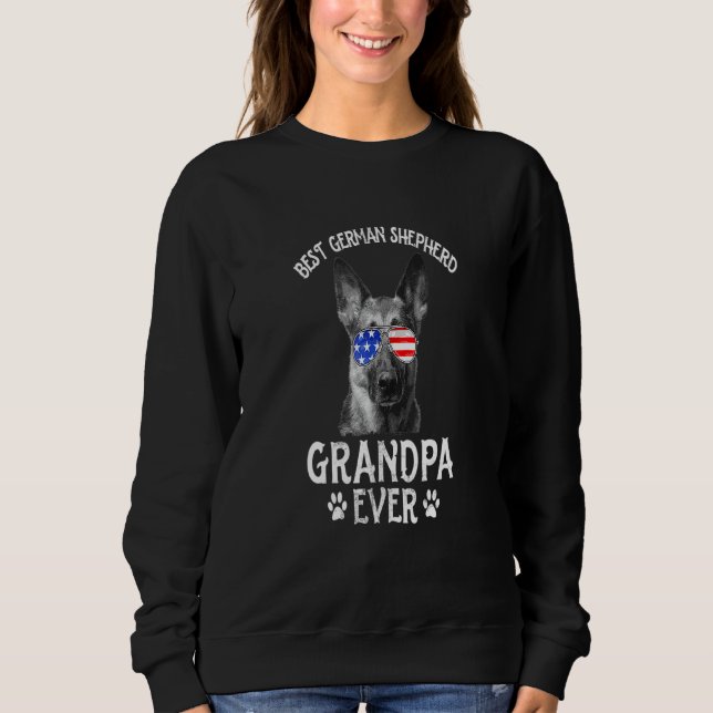 Manar Best German Shepherd Grandpa All American Fl T Shirt (Framsida)
