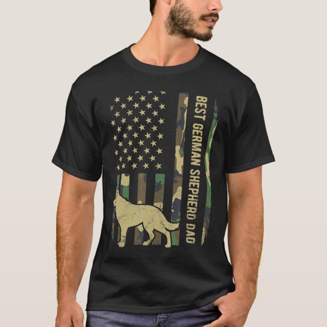 Manar Best German Shepherd Hund Pappa Camouflage A T Shirt (Framsida)