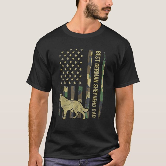 Manar Best German Shepherd Hund Pappa Camouflage A T Shirt (Framsida)