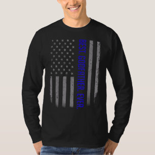 Manar Best Godfather, amerikansk Flagga för Fathe T Shirt