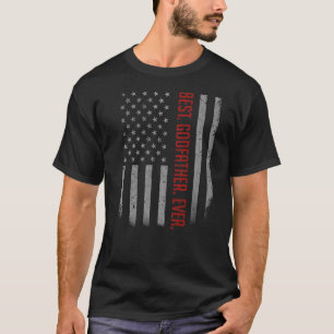 Manar Best Godfather, amerikansk Flagga för Fathe T Shirt