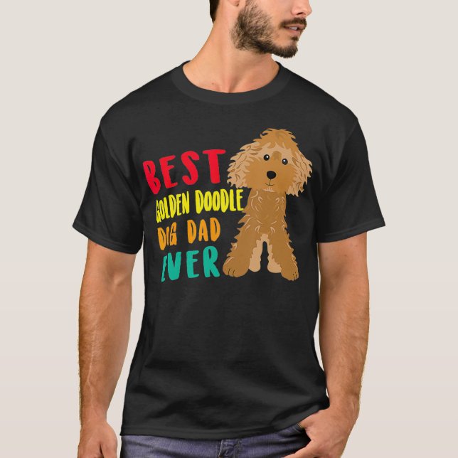 Manar Best Golden Doodle Hund Pappa Alltid Fars da T Shirt (Framsida)