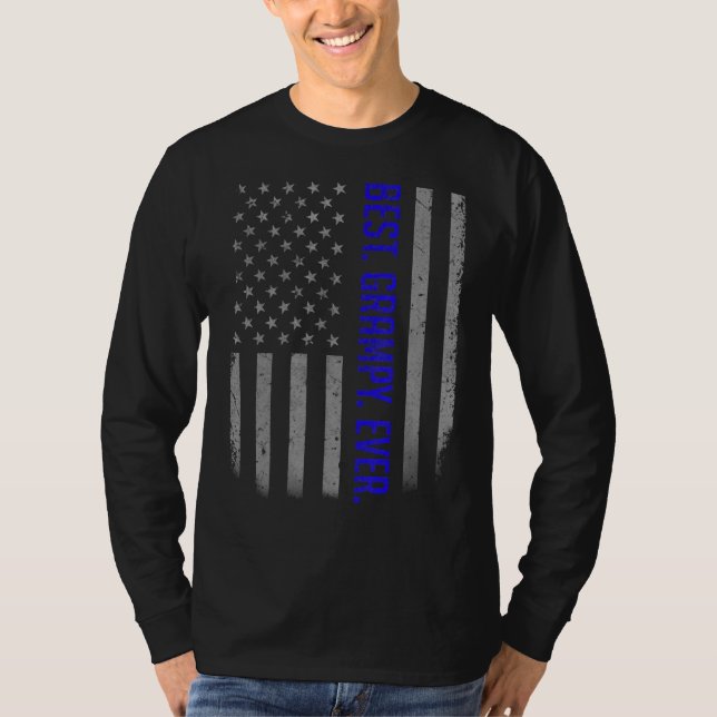 Manar Best Grampy någonsin American Flagga för Far T Shirt (Framsida)