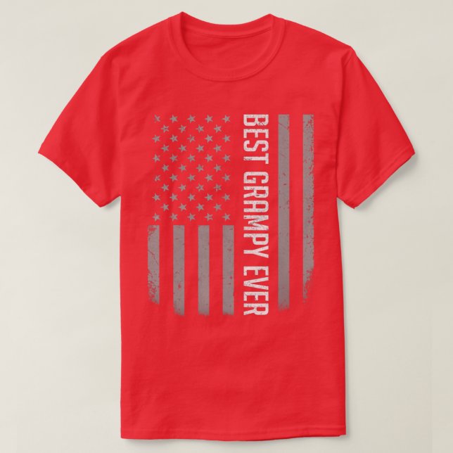 Manar Best Grampy någonsin amerikanska Flagga ger  T Shirt (Design framsida)