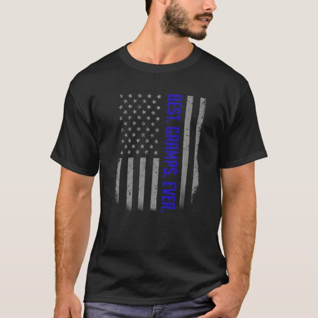 Manar Best Grams Alltid Amerika Flagga för Far T Shirt (Framsida)