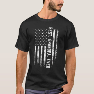 Manar Best Grandpa All American Flagga För manar F T Shirt
