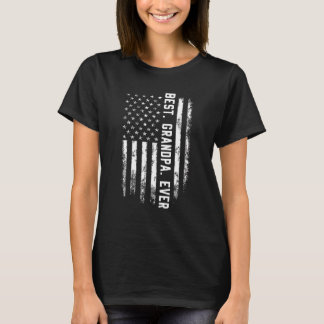 Manar Best Grandpa All American Flagga För manar F T Shirt