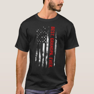 Manar Best Grandpa All Vintage US American Flagga  T Shirt