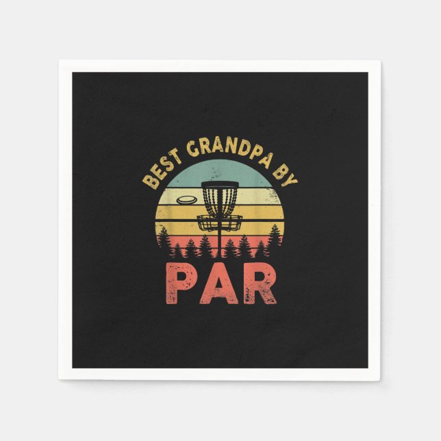 Manar Best Grandpa by Par Disk Golf Pappa Fars Pap Pappersservett (Framsidan)