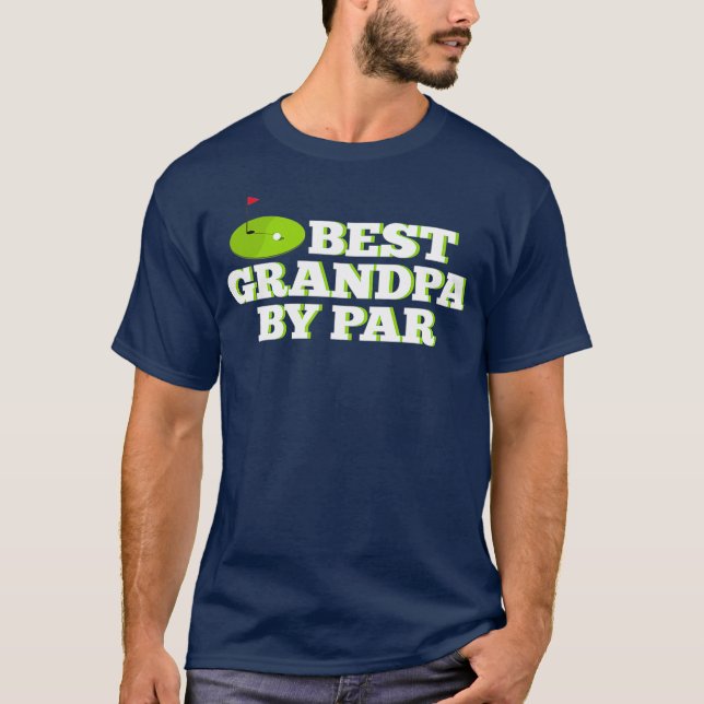Manar Best Grandpa by Par Funny Golf Fars dag T Shirt (Framsida)