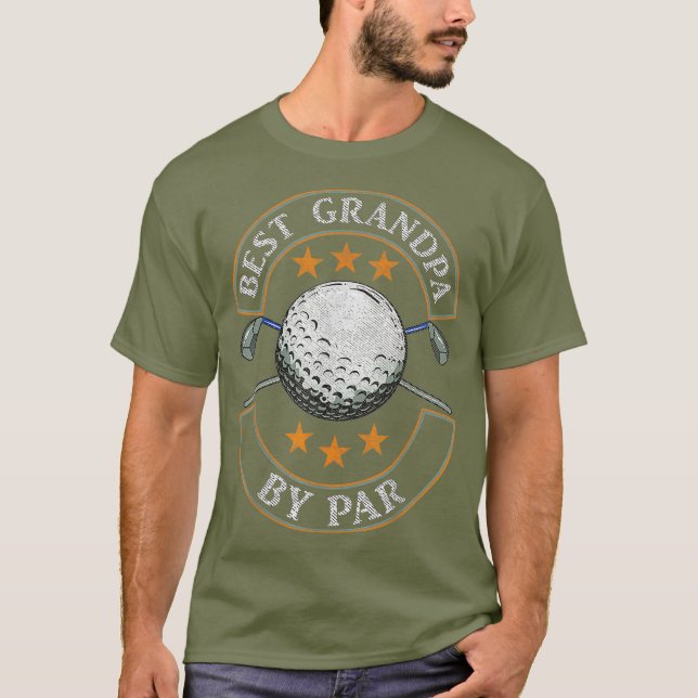 Manar Best Grandpa by Par Golf Älskare idrottsdag T Shirt (Framsida)