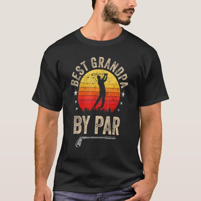 Manar Best Grandpa by Par Golf Grandad Golfer T Shirt (Framsida)