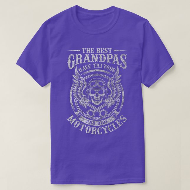 Manar Best Grandpas har tatueringar och ride Motor T Shirt (Design framsida)