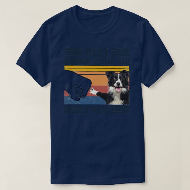 Manar Best Gräns Collie Pappa Alltid Rolig hund Äl T Shirt (Design framsida)