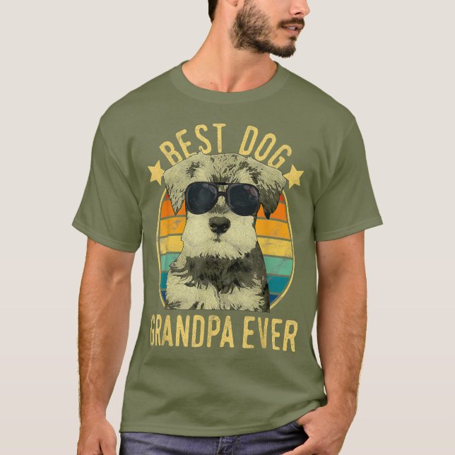 Manar Best Hund Grandpa All Miniature Schnauzer T Shirt (Framsida)