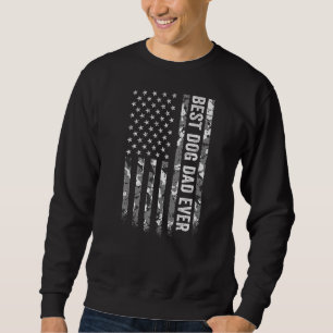 Manar Best Hund Pappa All American Flagga Camo Vet Lång Ärmad Tröja