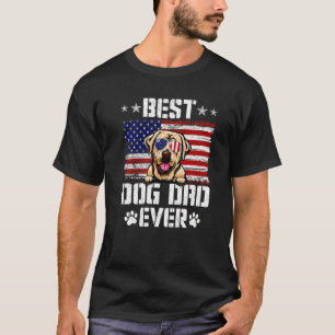 Manar Best Hund Pappa All Labrador American Flagga T Shirt