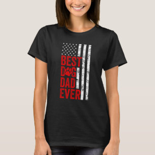 Manar Best Hund Pappa Alltid Amerikanska Flagga Fa T Shirt