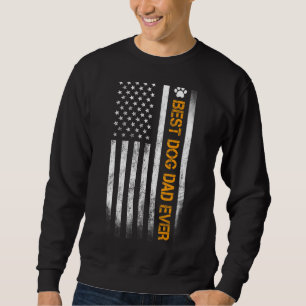 Manar Best Hund Pappa Alltid USA:s Flagga Far Lång Ärmad Tröja
